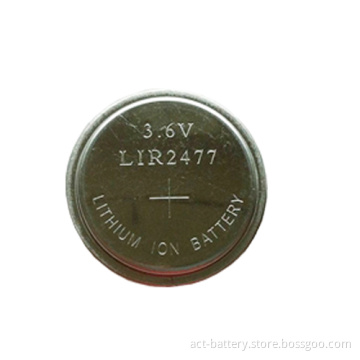 3.6V rechargable lithium battery lir2477 lithium rechargeable button cells